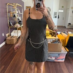 The Ragged Priest Black and White Plaid Dress